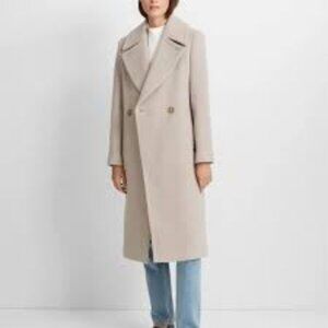 Club Monaco 80% Wool Winter Coat; Almond Taupe (mid-calf, excellent condition)